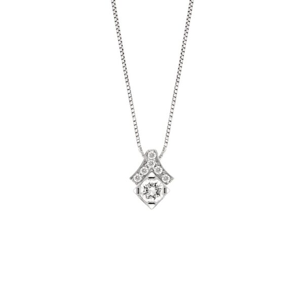 0.21 Carat Diamond Pendant Necklace in 18K White Gold