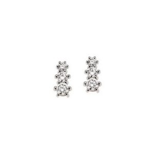 0.26 Ct Three Stone Earrings in 18K White Gold
