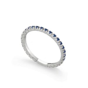 0.50 Ct Eternity Sapphire Ring in 18K White Gold