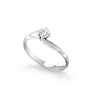 Diamond 0.20 Carat Solitaire Ring in 18K White Golg