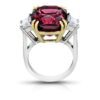18.37 Carat Cushion Red Spinel and Diamond Platinum and 18 Karat Ring