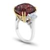 18.37 Carat Cushion Red Spinel and Diamond Platinum and 18 Karat Ring