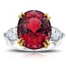 15.13 Carat Oval Red Spinel and Diamond Platinum and 18k Yellow Gold Ring