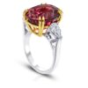 15.13 Carat Oval Red Spinel and Diamond Platinum and 18k Yellow Gold Ring