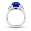 5.08 Carat Emerald Cut Blue Sapphire and Diamonds Ring