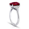 5.10 Carat Oval Red Ruby and Half Moon Diamonds Ring