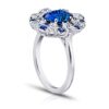 3.11 Carat Oval Blue Sapphire and Diamond Ring