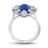 3.11 Carat Oval Blue Sapphire and Diamond Ring