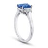 2.13 Carat Radiant Cut Blue Sapphire and Diamond Ring