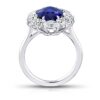 5.30 Carat Oval Blue Sapphire and Diamond Ring