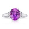 3.21 Carat Oval Pink Sapphire and Diamond Ring