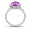 3.21 Carat Oval Pink Sapphire and Diamond Ring