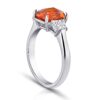 3.21 Carat Emerald Cut Orange Sapphire and Diamond Ring