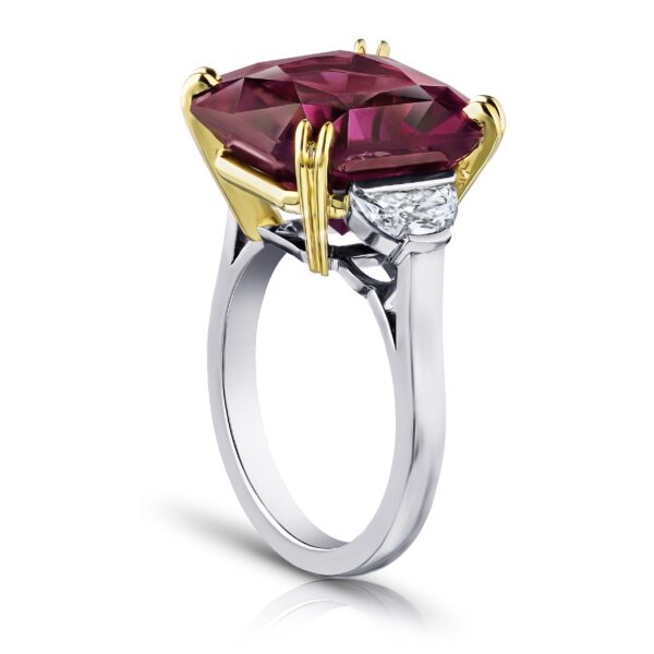 14.61 Carat Radiant Cut Purple Spinel and Diamond Ring