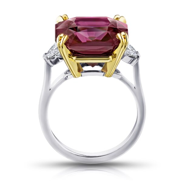 14.61 Carat Radiant Cut Purple Spinel and Diamond Ring