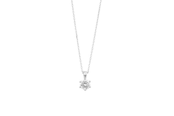 0.70 Carat Round Diamond Solitaire Pendant Necklace