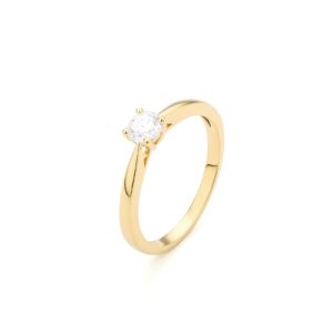 0.30 Carat Diamond Yellow Gold Solitaire Ring