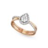 0.42 Carat Mixed Metal Diamond Ring in 18K White and Yellow Gold