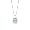 0.75 Carat Aquamarine Pendant Necklace in 18K White Gold