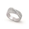Crossover diamond ring in 18K White Gold