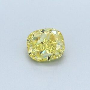 Natural Fancy Vivid Yellow Diamond 0.44ct | VVS1 | Cushion