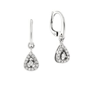0.21 Carat Diamond Drop Earrings in 18K White Gold