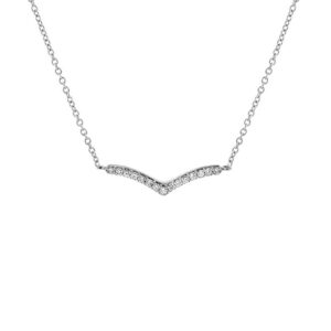 0.13 Carat Diamond Necklace in 18K White Gold