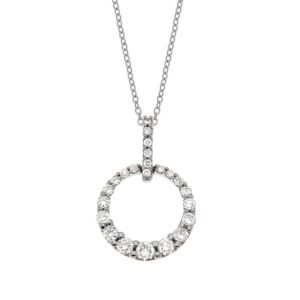0.49 Carat Diamonds Pendant Necklace in 18K White Gold