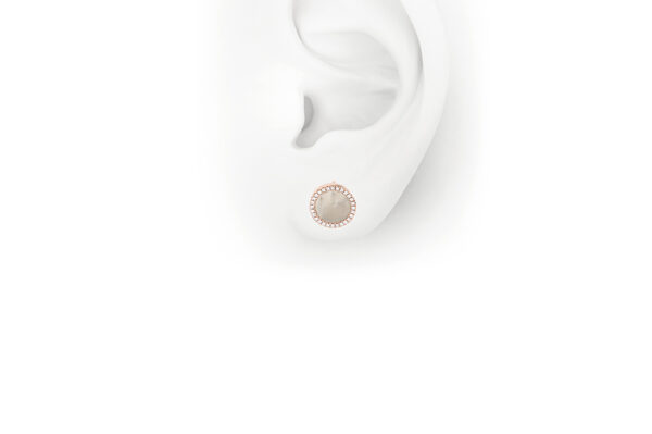 0.15 ct. Mother-of-pearl Diamond Stud Earrings in 14K Rose Gold