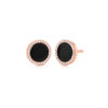 0.15 ct. Onyx Diamond Stud Earrings in 14K Rose Gold