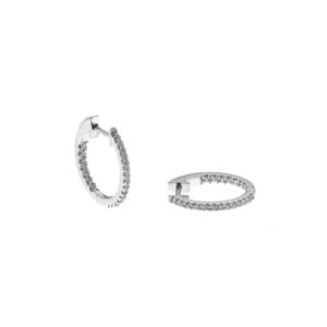 0.33 ct. Hoop Diamond Earrings in 14K White Gold
