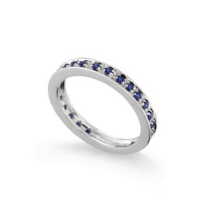 Eternity Sapphire Ring in 18K White Gold