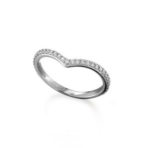 Flair Diamond Ring in 18K White Gold