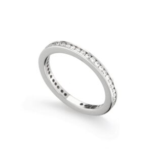 Full Diamond Channel Eternity Ring in 18K White Gold