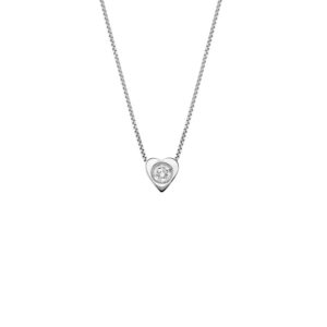 Heart Diamond Pendant Necklace in 18K White Gold