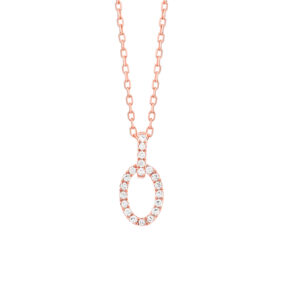 0.06 ct. Diamond Oval Pendant Necklace in 14K Rose Gold