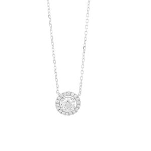 0.36 ct. Solitaire Diamond Pendant Necklace in 14K White Gold