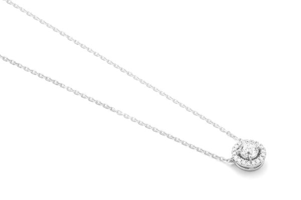 0.36 ct. Solitaire Diamond Pendant Necklace in 14K White Gold