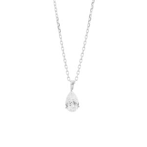 0.32 ct. Pear-Shaped Diamond Pendant Necklace in 14K White Gold