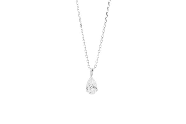 0.32 ct. Pear-Shaped Diamond Pendant Necklace in 14K White Gold