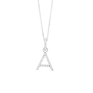 0.09 ct. Diamond "A" Initial Pendant Necklace