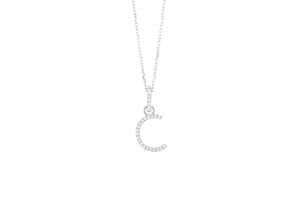 0.08 ct. Diamond "C" Initial Pendant Necklace