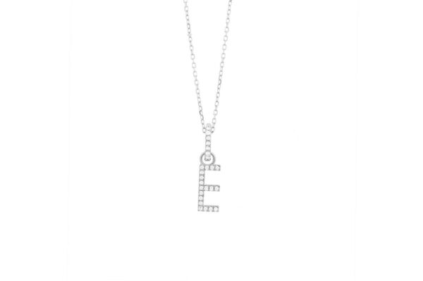 0.07 ct. Diamond "E" Initial Pendant Necklace