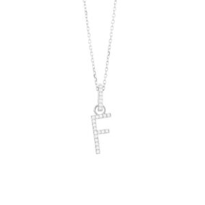 0.07 ct. Diamond "F" Initial Pendant Necklace