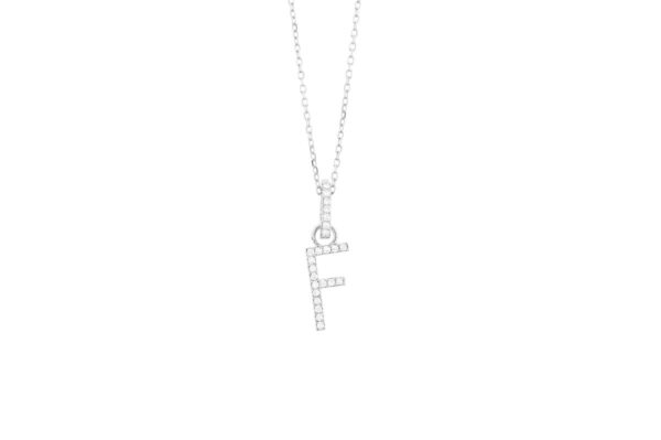 0.07 ct. Diamond "F" Initial Pendant Necklace