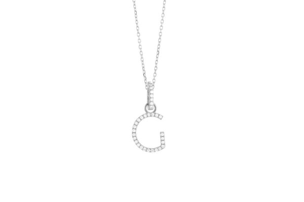 0.09 ct. Diamond "G" Initial Pendant Necklace