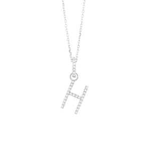 0.09 ct. Diamond "H" Initial Pendant Necklace
