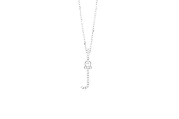 0.07 ct. Diamond "J" Initial Pendant Necklace