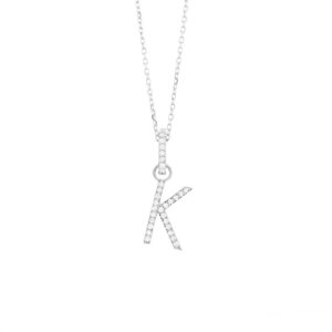 0.09 ct. Diamond "K" Initial Pendant Necklace
