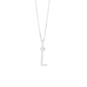 0.06 ct. Diamond "L" Initial Pendant Necklace